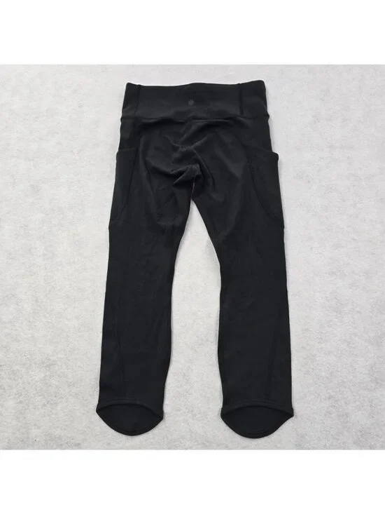 Athleta Ankle Cropped Leggings Size Small Black Activewear Athleisure 54023 - Picture 2 of 9